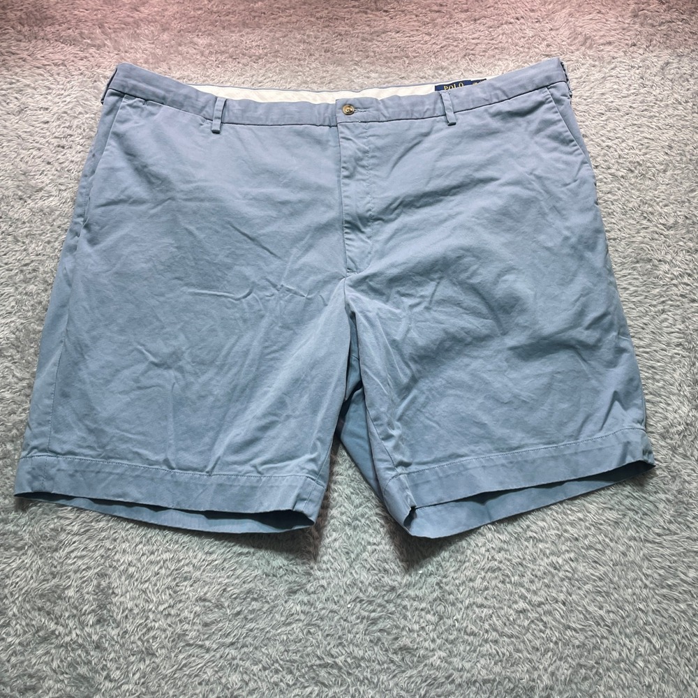 Polo Ralph Lauren Mens Blue Stretch Classic Fit Chino Shorts Size 48 Big & Tall